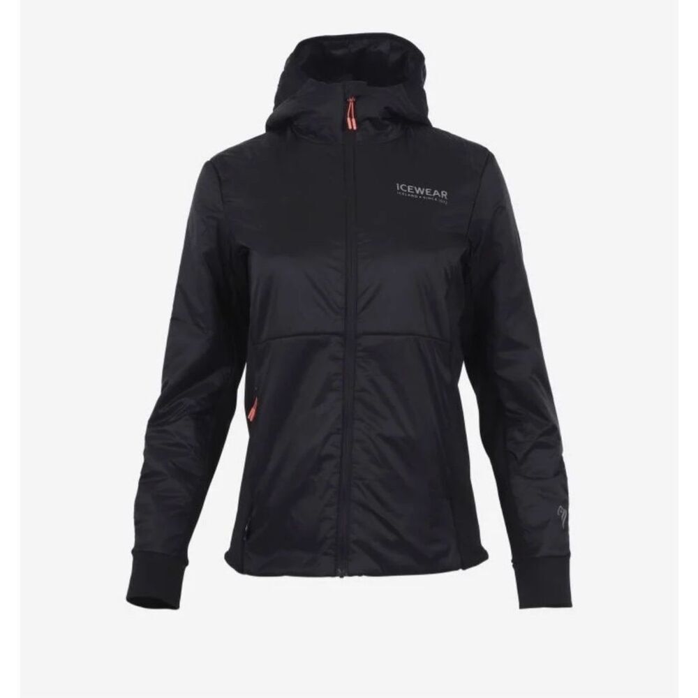 Icewear Iceland Women's Lightweight Full Zip Hooded‎ Jacket Black Activewear